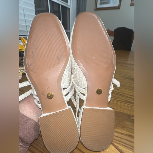 Zara Cream Textured Slingback Flats (shoes16) - Picture 9 of 10